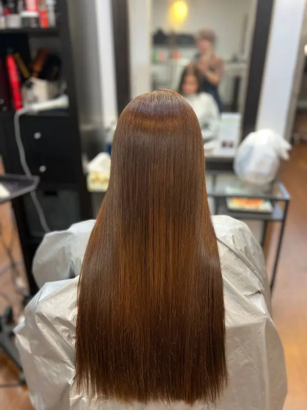 Healthy, smooth, shiny hair after a professional biotin hair treatment at CocoRez in Port Coquitlam.