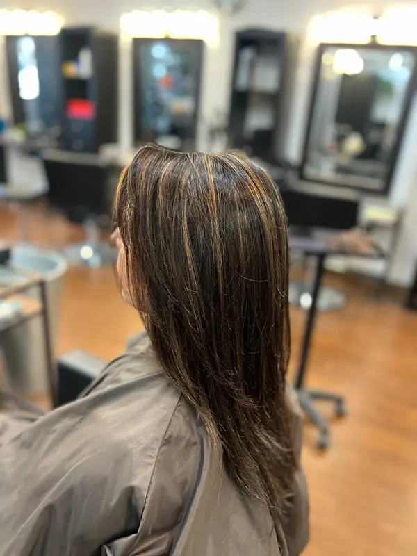 After a root touch-up service with naturally blended roots by CocoRez in Port Coquitlam.